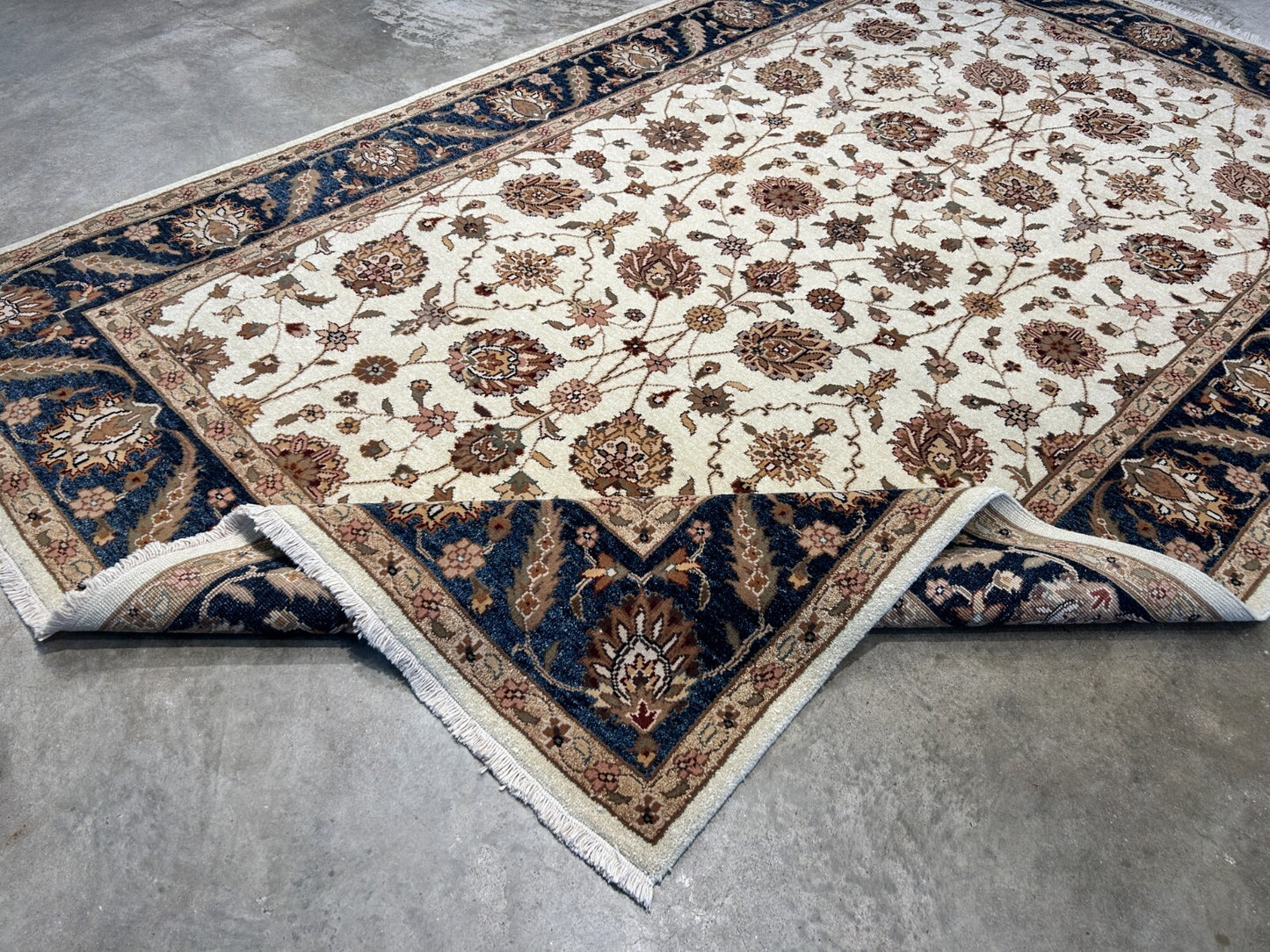 6'x9' Hand-Knotted 100% Wool Pile Indian Agra Carpet - Area Rug