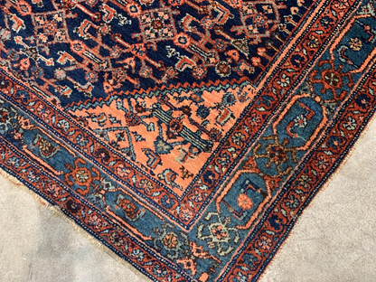  4'9"x6'8" Antique Pre-1900 Geometric Malayer Area Rug Hand-knotted Carpet