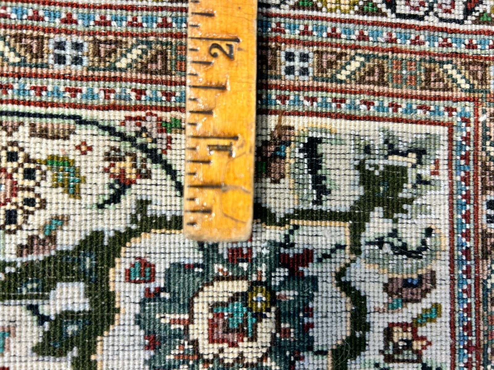 6'6"x6'8" Very Fine Hand-Knotted Wool & Silk Tabrize Rug