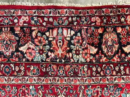 8'10"x12'2" Antique Fine Lamb Wool Sarouke Rug Hand-knotted Carpet