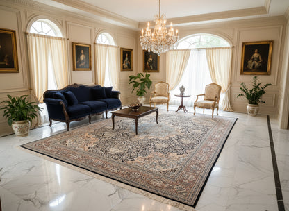 9'x12'6" Hand-Knotted 100%  Kashmiri Silk Pile Area Rug