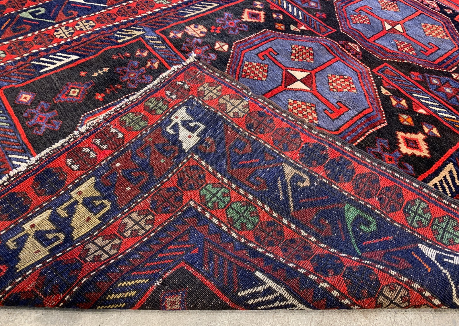 4'7"x6'5" Collector Antique Fine Baby Lamb Wool Caucasian Area Rug