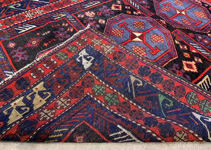 4'7"x6'5" Collector Antique Fine Baby Lamb Wool Caucasian Area Rug