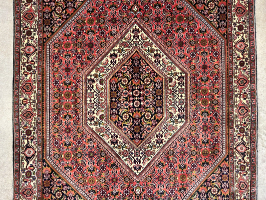 3'8"x5'7" Hand-Knotted 100% Wool Bidjare Carpet - Area Rug