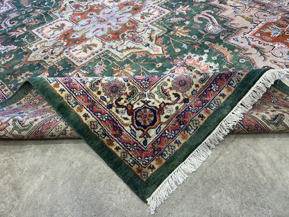 9'x12' Hand-Knotted 100% Wool Pile Herize Rug