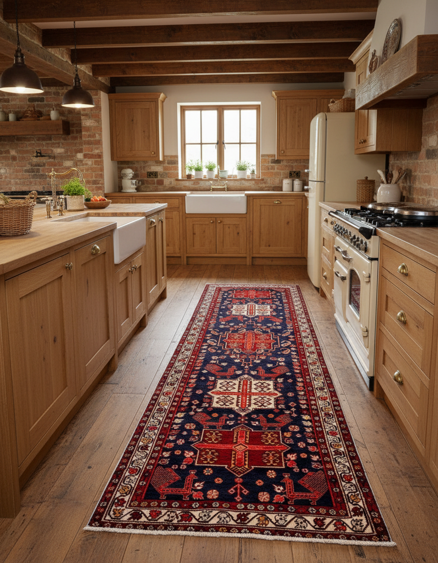 3'7" x 10'7'' Hand-Knotted 100% Lamb Wool Pile Goravane Area Rug