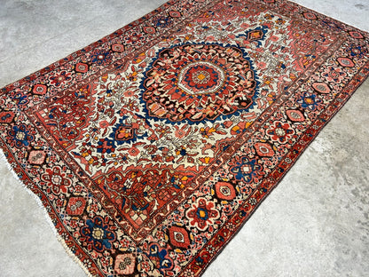 3'3"x5' Antique Hand-Knotted 100% Wool Pile Sarouke Farahan Rug