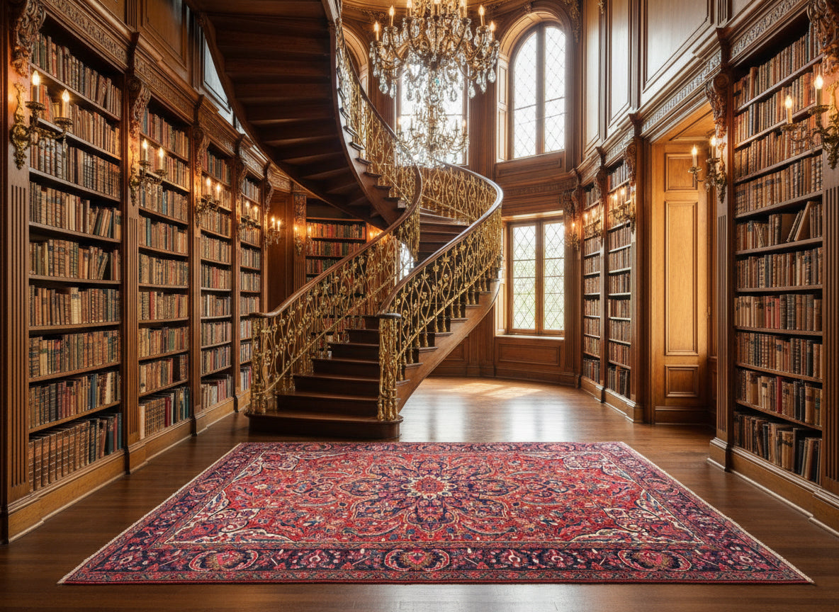 8'2"x11'6" Hand-Knotted 100% Wool Pile Herize Rug