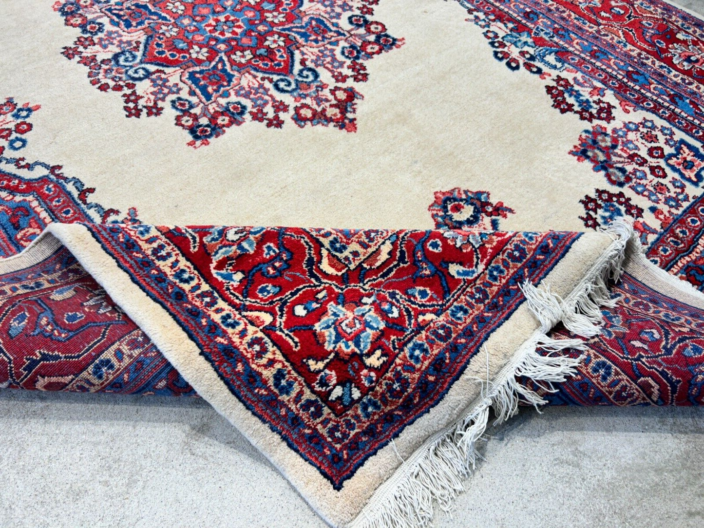 6'2"x9' Hand-Knotted 100% Wool Pile Sarouke Carpet - Area Rug
