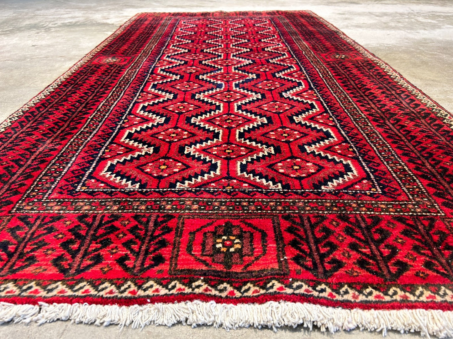 3'3"x6'2" Hand-Knotted 100% Wool Pile Persiane Balouchie Rug
