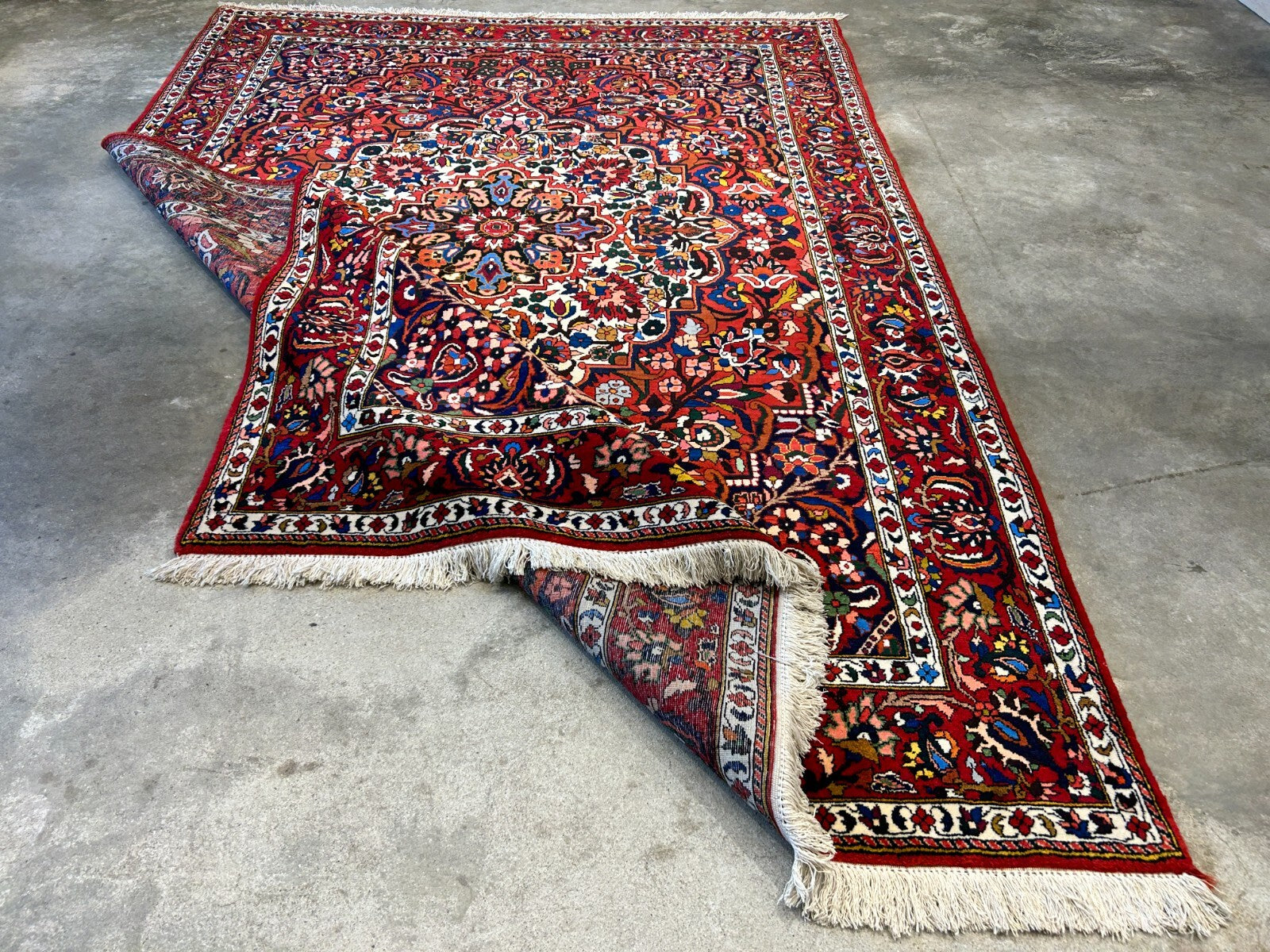6'11"x9'8" Hand-Knotted 100% Wool Pile Bakhtiarie Carpet - Area Rug