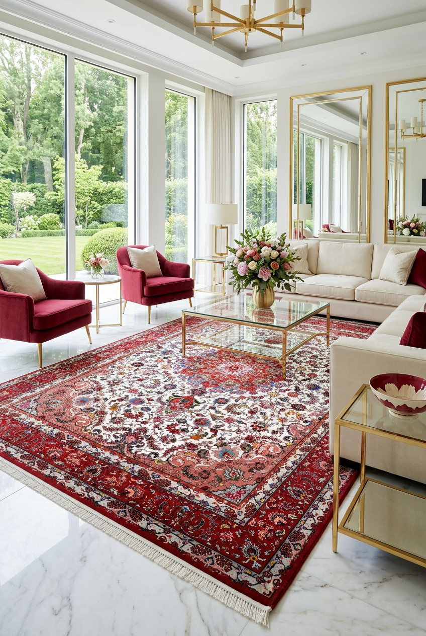 Hand-Knotted 60 Raj Persian Tabriz Rug - 8'4"x11'7"
