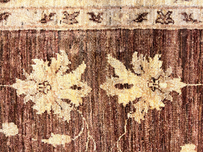 6'7"x9'5" Hand-Knotted 100% Wool Pile Pishawar Oushak Carpet - Area Rug