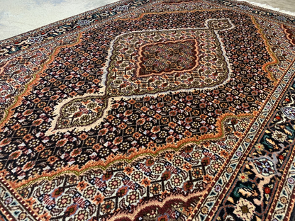 3'3"x5'0'' Hand-Knotted Silk & Wool Tabrize Mahi Area Rug - Area Carpet