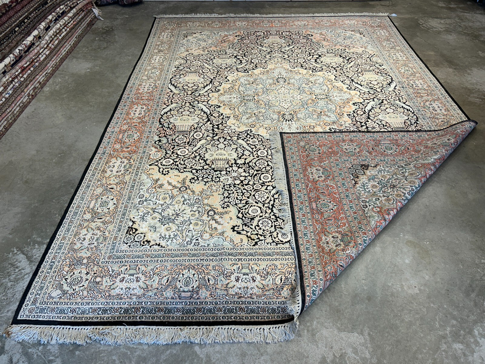 9'x12'6" Hand-Knotted 100%  Kashmiri Silk Pile Area Rug