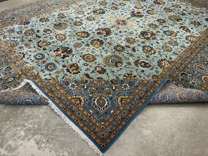 10’8”x14’2” Very Fine Hand-Knotted 100% Wool Pile Kashane Area Rug - Signed