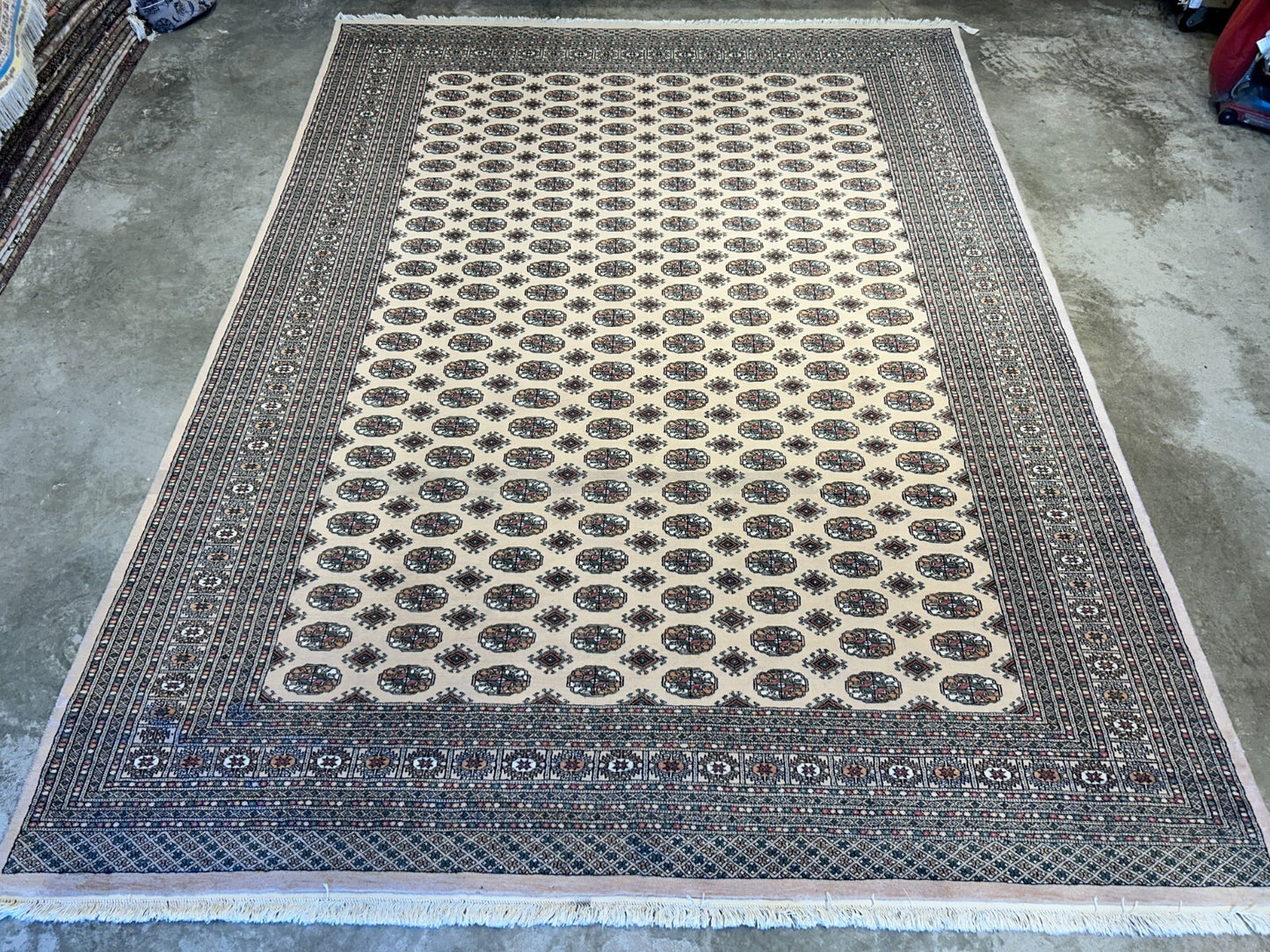 9'3"x12'6" Hand-Knotted 100% Wool Pile Bokhara Rug