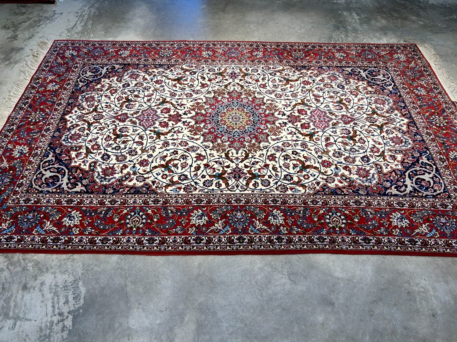 6'6"x10'2" Extra-Fine Hand-Knotted Wool & Silk  Isfahane Seirafian Rug - Signed