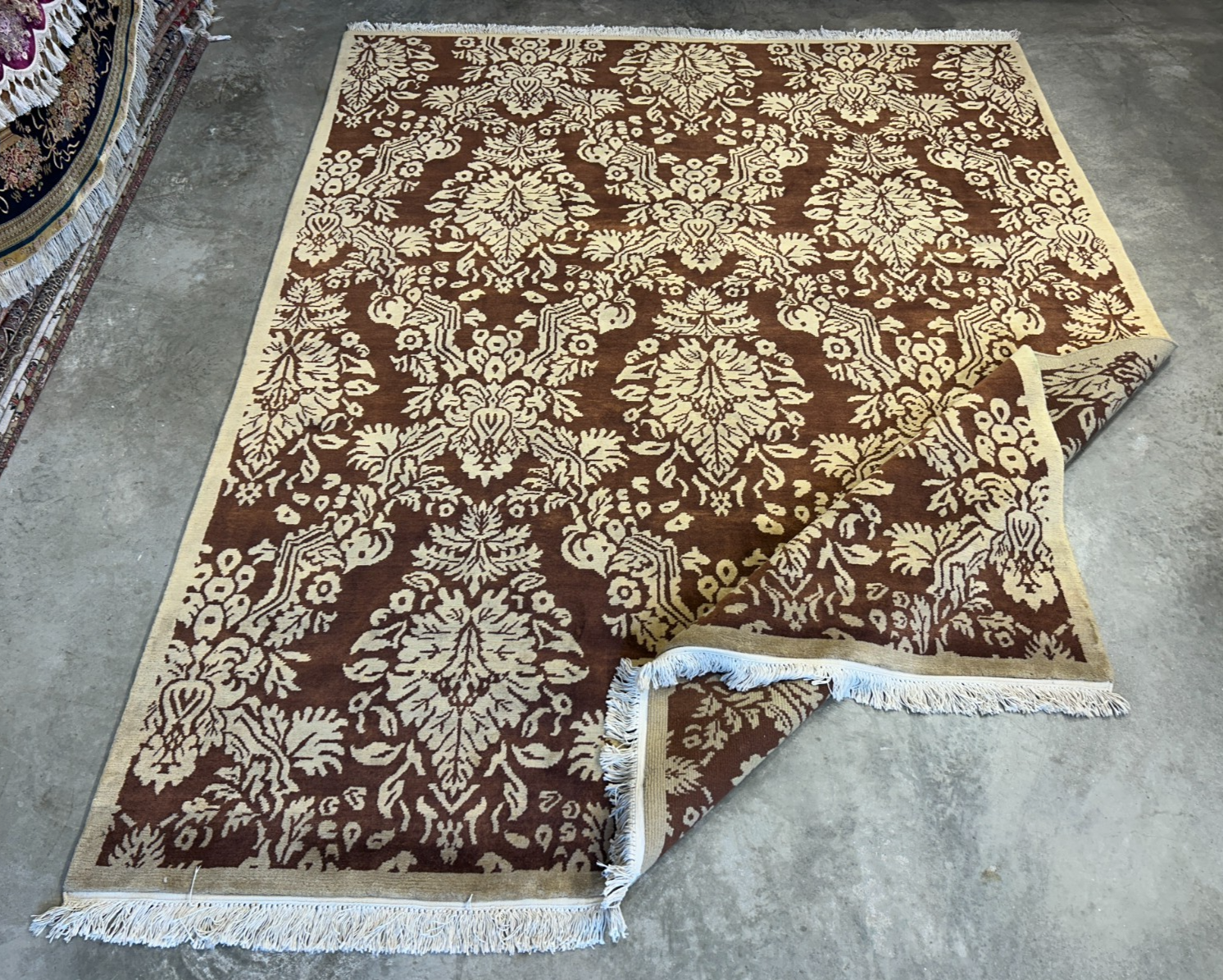 7'11"x9'11" Hand-Knotted 100% Wool Pile Tibetian Area Rug - Carpet