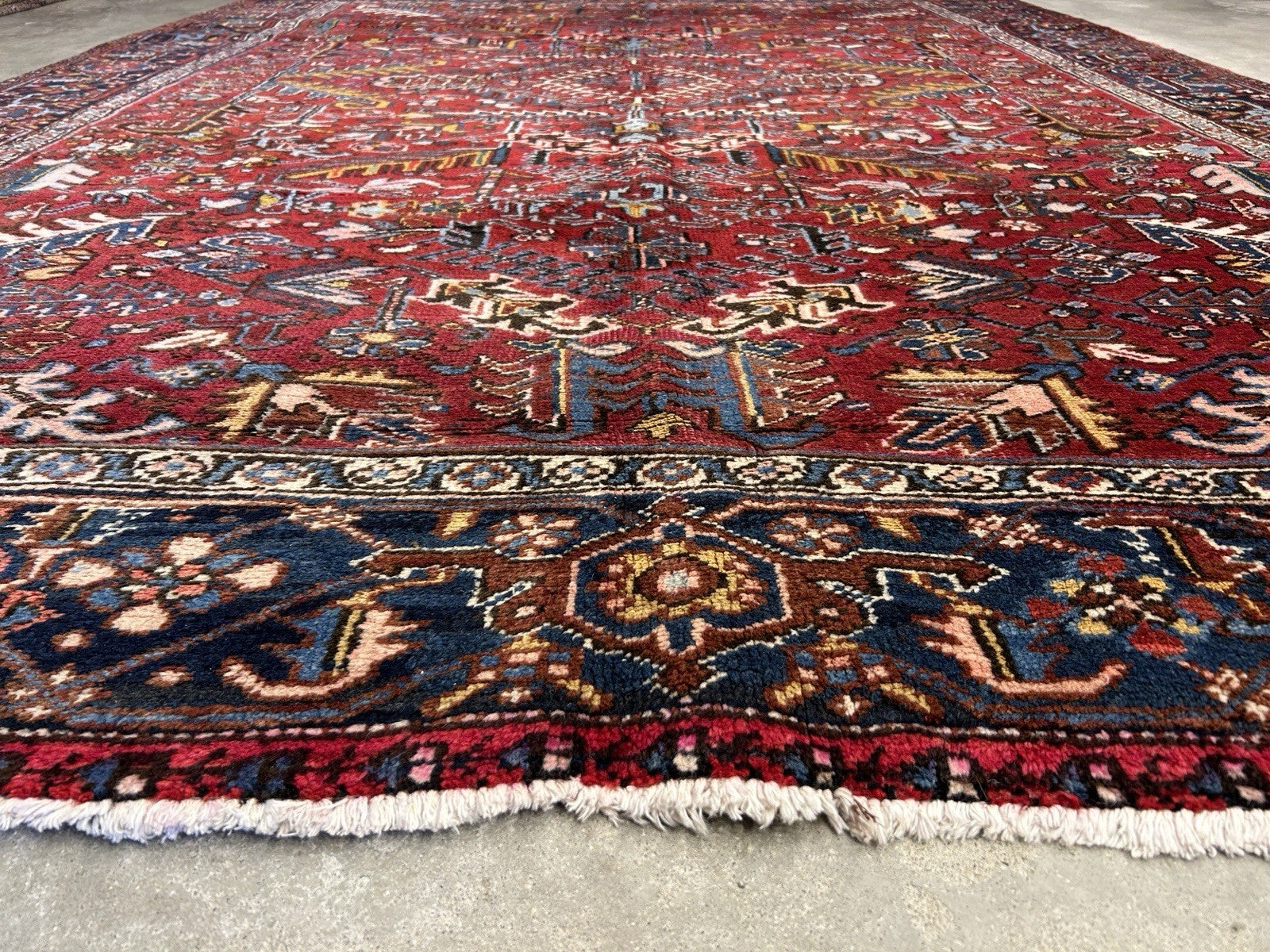8'2"x10'11" Collector Antique 100% Wool Pile Herize Rug