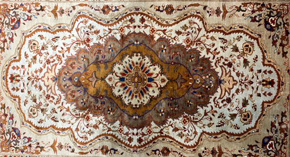 3'10'' x 5'4" Very Fine Hand-Knotted 100% Silk Afghan Area Rug