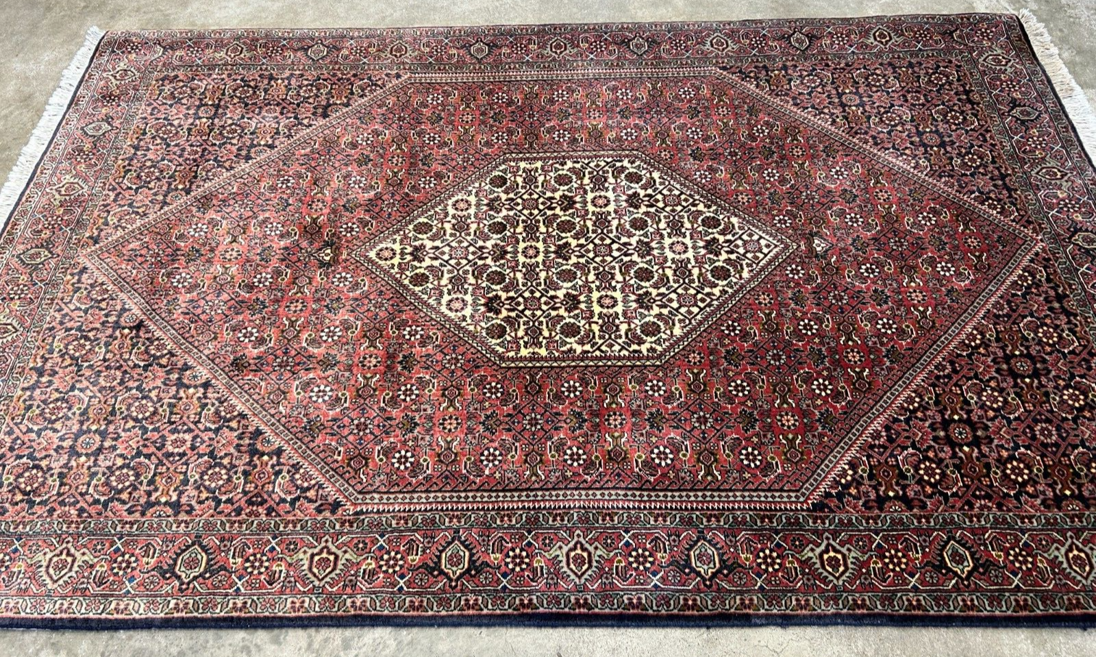3'8"x5'10" Hand-Knotted 100% Wool Bidjare Carpet - Area Rug