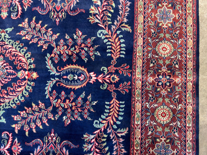 8'9"x12'1" Hand-Knotted 100% Wool Pile IndoSarouke Rug