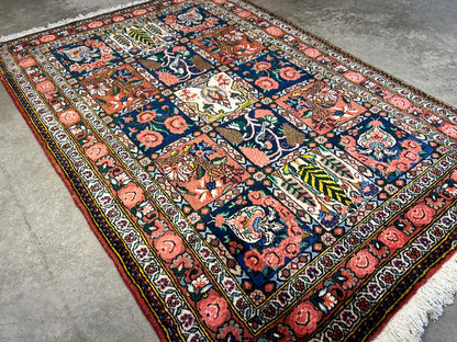 3'5"x5'2" Hand-Knotted 100% Lamb Wool Bakhtiarie Carpet - Area Rug
