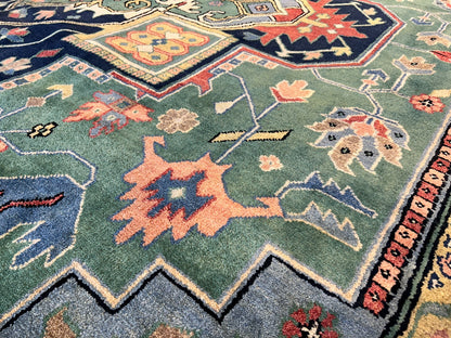 11'11"x15'11" Hand-Knotted 100% Wool Pile Herize Area Rug - Carpet