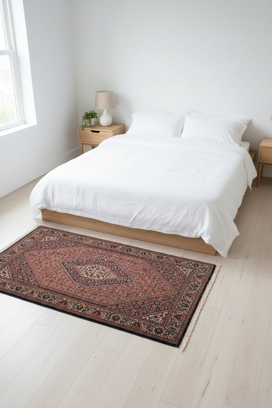3'7"x5'7" Hand-Knotted 100% Wool Pile Bijare Carpet - Area Rug