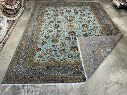 10’8”x14’2” Very Fine Hand-Knotted 100% Wool Pile Kashane Area Rug - Signed