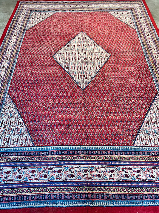 8'5"x12'1" Hand-Knotted 100% Wool Pile Hamadane Rug