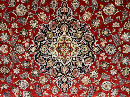 6'10"x9'9" Exquisite Hand-Knotted 100% Silk Kashane Rug
