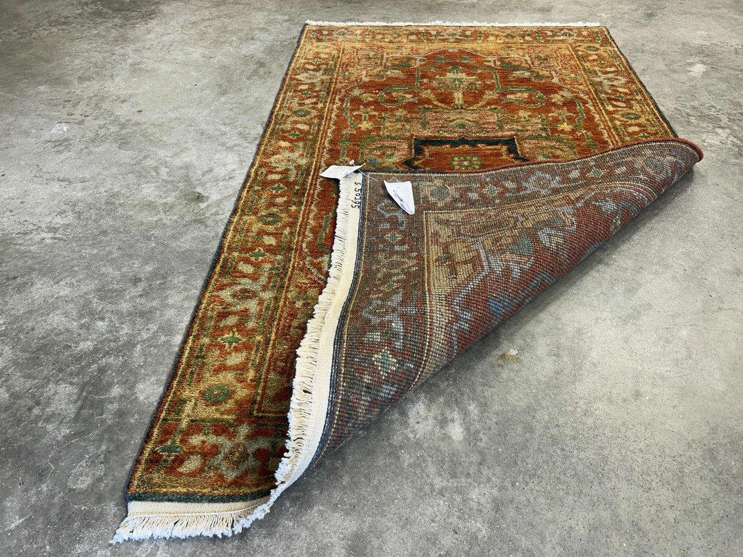 3’x5’ Hand-Knotted 100% Wool Indoserapi Area Rug - Carpet