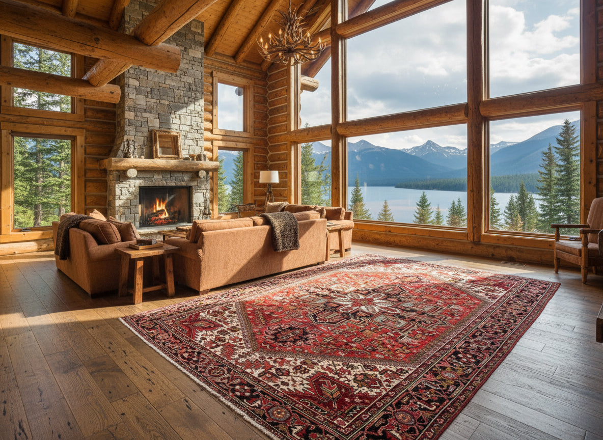 9'x11'5" Hand-Knotted 100% Wool Pile Herize Rug