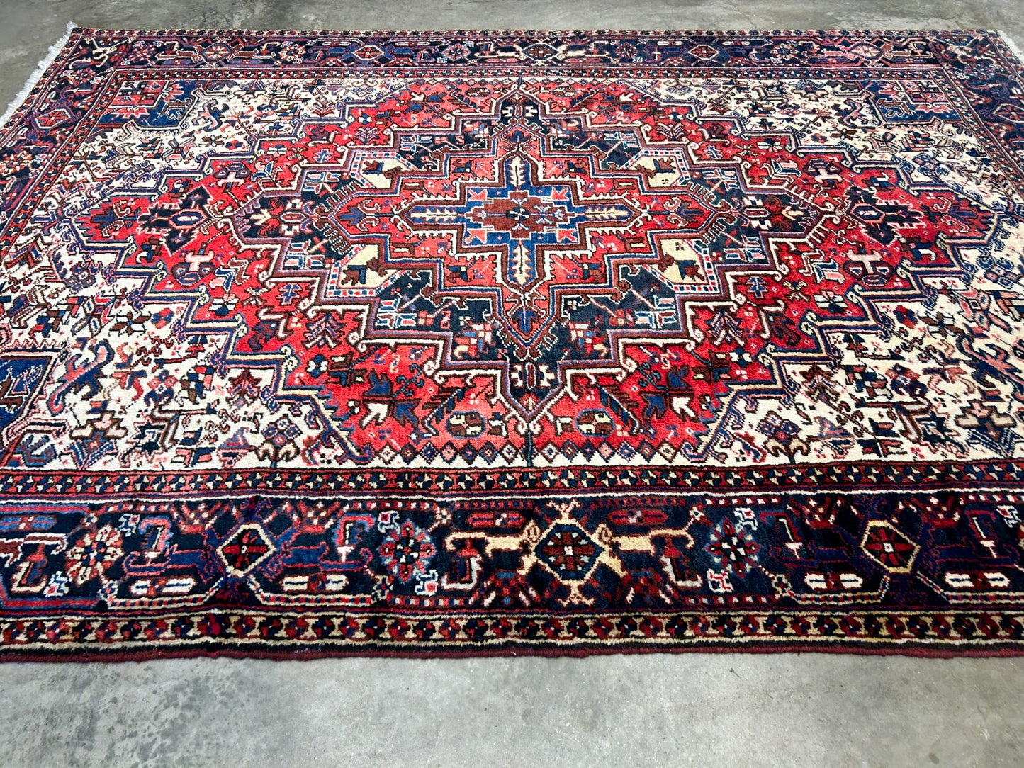 7'2"x10'1" Hand-Knotted 100% Wool Herize Carpet - Area Rug