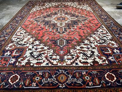 6'10" x 9'7" Hand-Knotted 100% Wool Pile Herize Area Rug - Carpet