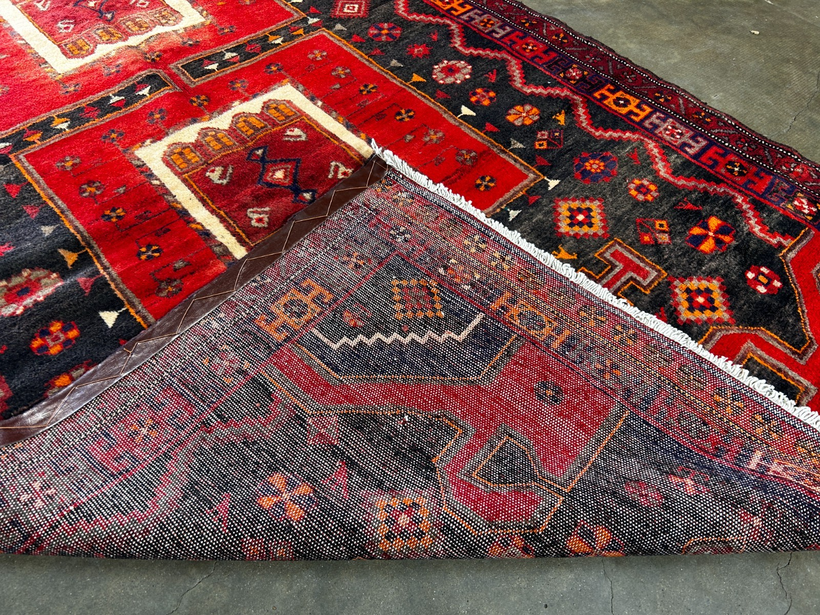 4'10" x 9'5" Hand-Knotted 100% Wool Pile Hamadane Area Rug - Carpet