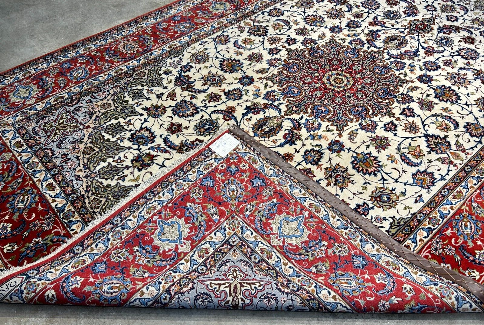 6'9"x10'3" Extra-Fine Hand-Knotted Wool & Silk Blend Isfahane Area Rug - Signed