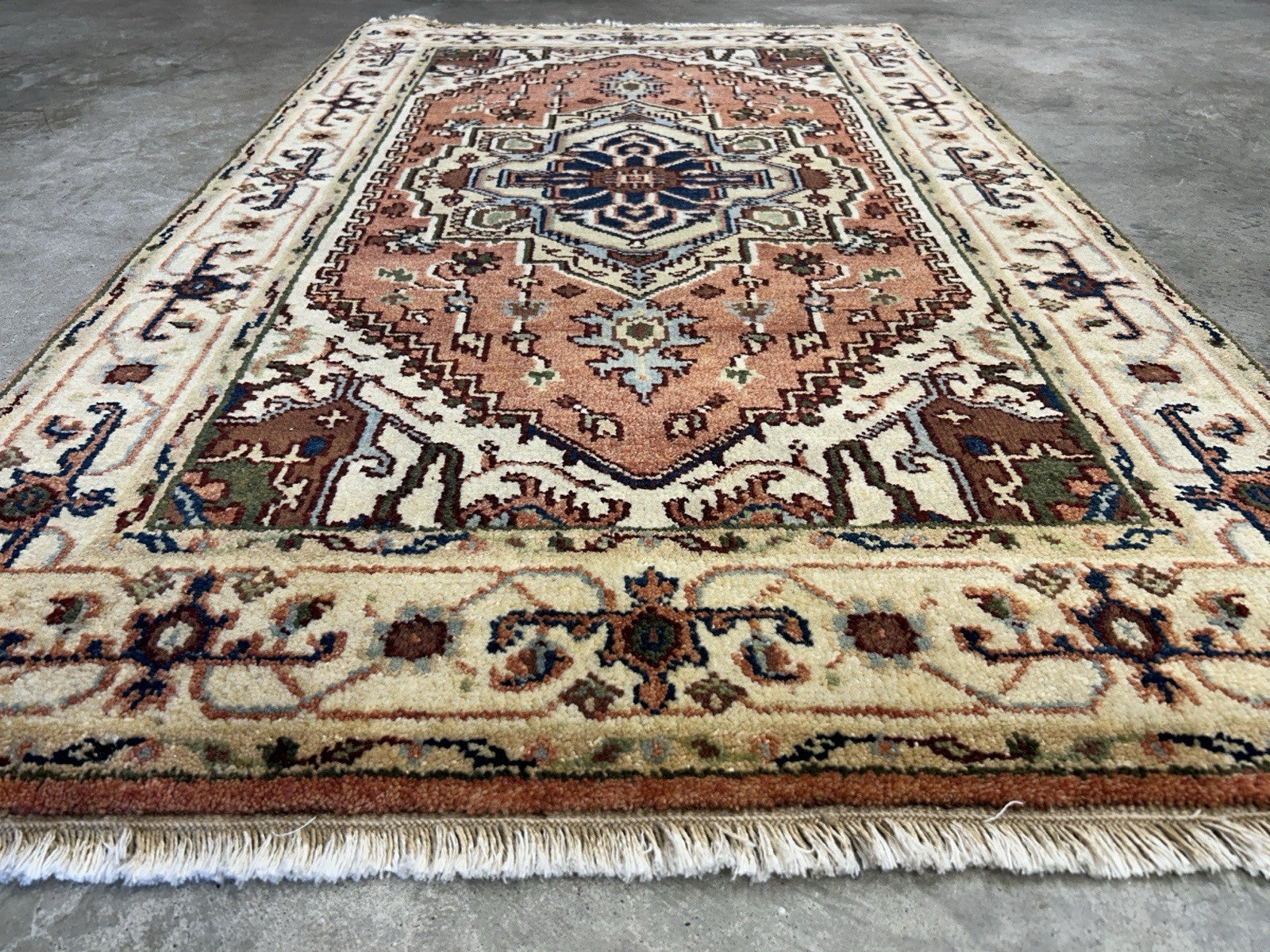 3’x5’ Hand-Knotted 100% Wool Indoserapi Area Rug - Carpet