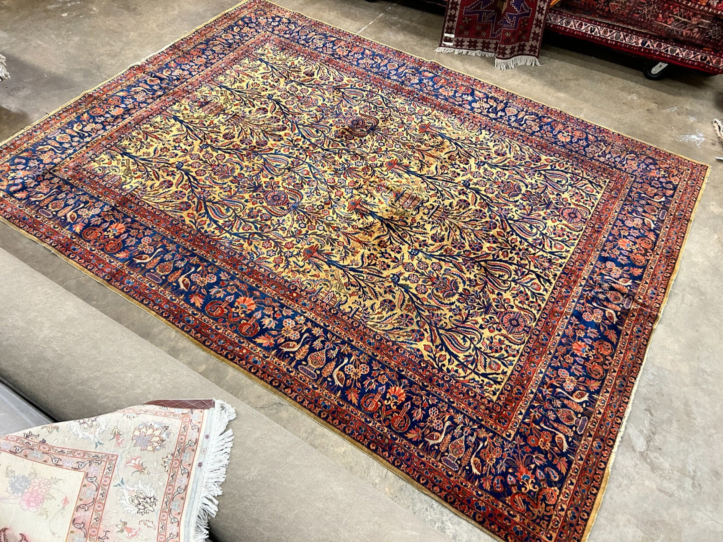 8'8"x11'9" Collector Antique 100% Wool Pile Sarouke Rug