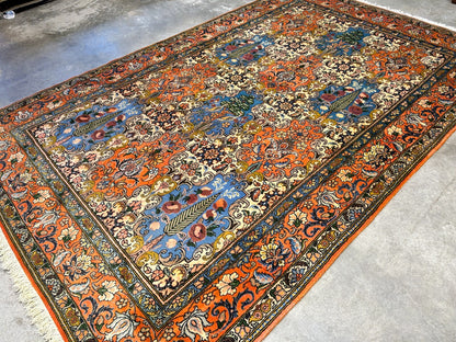 6'7"x10'5" Hand-Knotted 100% Lamb Wool Bakhtiarie Carpet - Area Rug