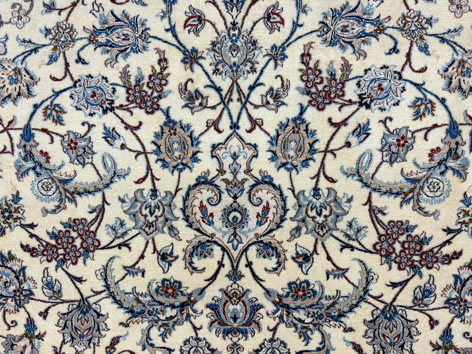 6'9"x10'7" Extremely Fine Hand-Knotted Wool & Silk Blend Naine Carpet - Area Rug
