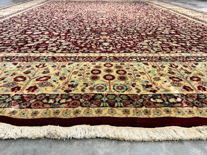 9'x12' Hand-Knotted 100% Lamb Wool Pile Persiane Design Carpet - Area Rug