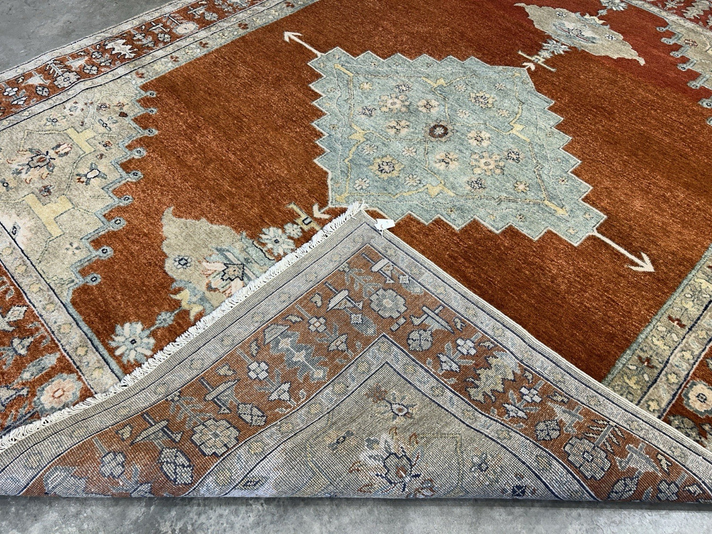 7’10”x9’11” Hand-Knotted 100% Wool Pile Indoserapi Area Rug - Carpet