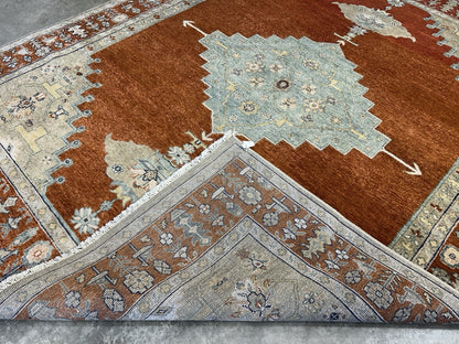 7’10”x9’11” Hand-Knotted 100% Wool Pile Indoserapi Area Rug - Carpet