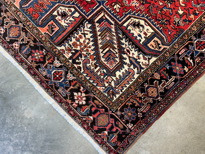 8'2"x11'1" Hand-Knotted 100% Wool Pile Herize Rug