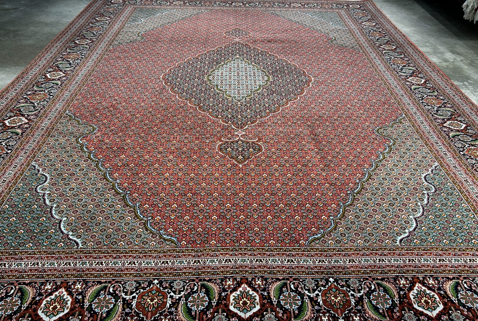 8'8"x11'3" One-Of-a-Kind Hand-Knotted Silk & Wool Tabrize Fish Style Rug