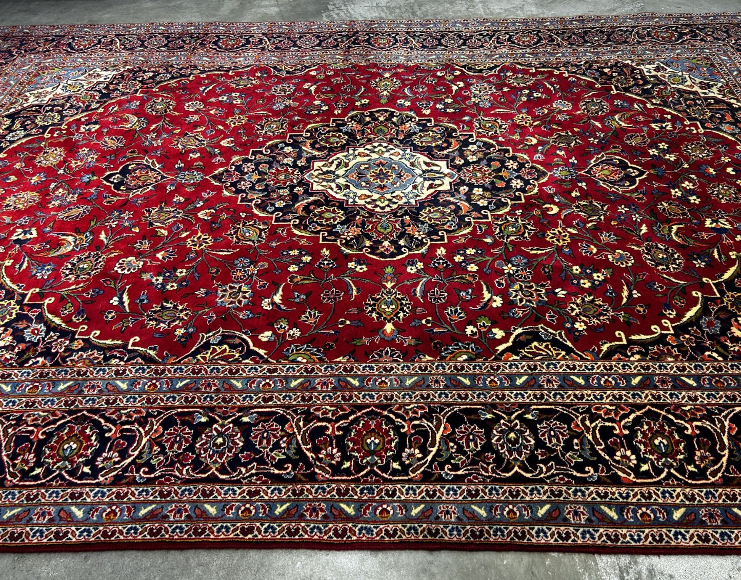 8'2"x12'4" Hand-Knotted 100% Wool Pile Kashane Area Rug - Carpet