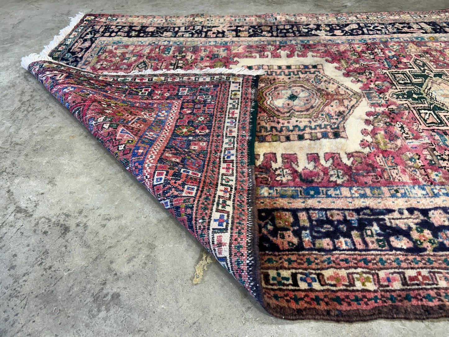 3'8"x4'10" Hand-Knotted 100% Wool Pile Herize Area Rug - Carpet